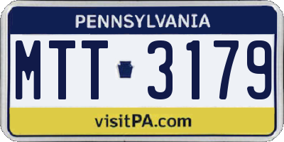 PA license plate MTT3179