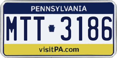 PA license plate MTT3186