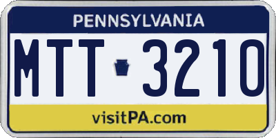 PA license plate MTT3210