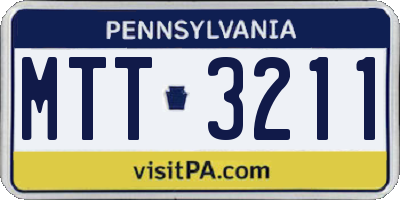 PA license plate MTT3211