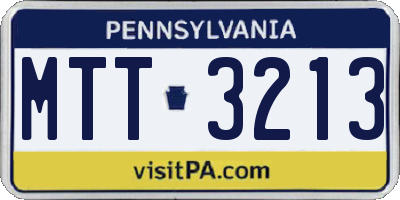 PA license plate MTT3213