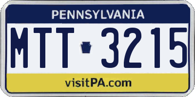 PA license plate MTT3215