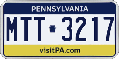 PA license plate MTT3217