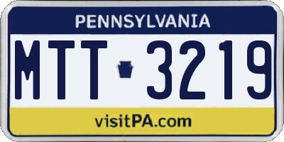 PA license plate MTT3219