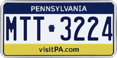PA license plate MTT3224