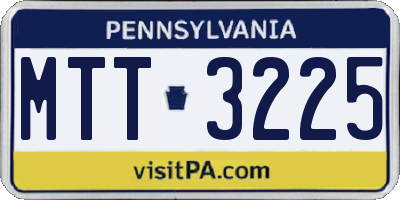 PA license plate MTT3225