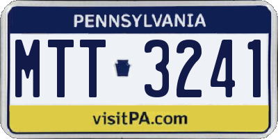 PA license plate MTT3241