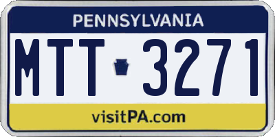 PA license plate MTT3271