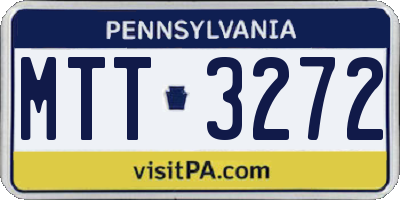 PA license plate MTT3272