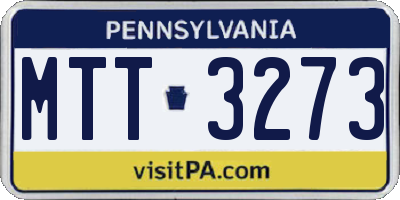 PA license plate MTT3273