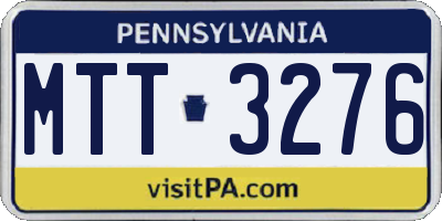 PA license plate MTT3276