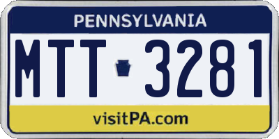 PA license plate MTT3281