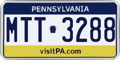 PA license plate MTT3288