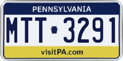 PA license plate MTT3291