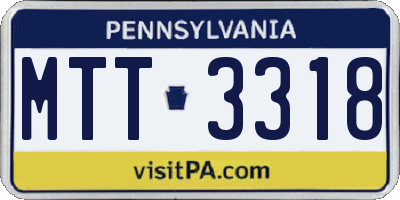 PA license plate MTT3318