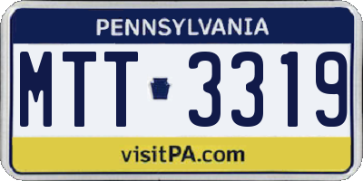 PA license plate MTT3319