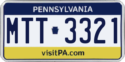 PA license plate MTT3321