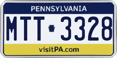 PA license plate MTT3328