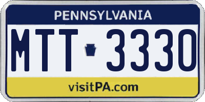 PA license plate MTT3330