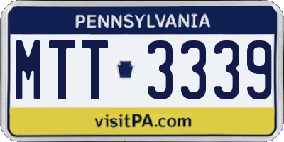 PA license plate MTT3339