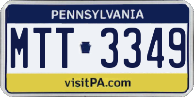 PA license plate MTT3349
