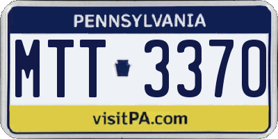 PA license plate MTT3370