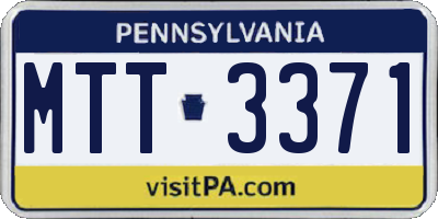 PA license plate MTT3371