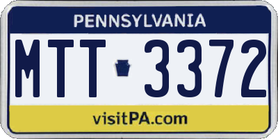 PA license plate MTT3372