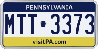PA license plate MTT3373