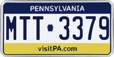 PA license plate MTT3379