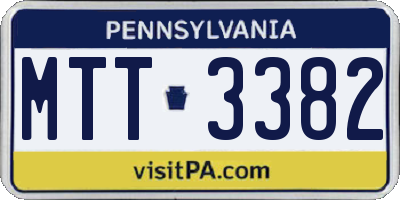 PA license plate MTT3382