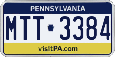 PA license plate MTT3384