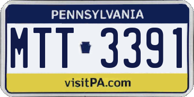PA license plate MTT3391