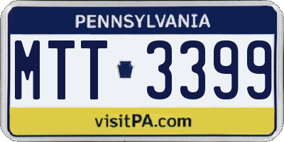 PA license plate MTT3399