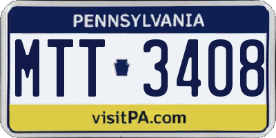 PA license plate MTT3408