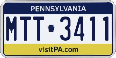 PA license plate MTT3411