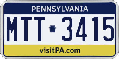PA license plate MTT3415
