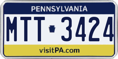PA license plate MTT3424