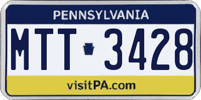 PA license plate MTT3428