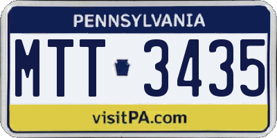 PA license plate MTT3435