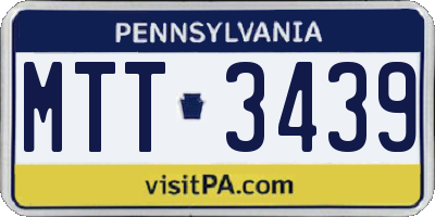 PA license plate MTT3439