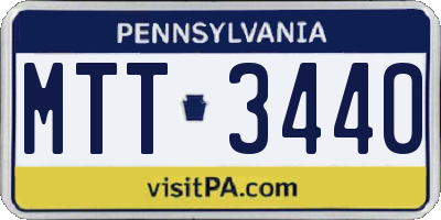 PA license plate MTT3440
