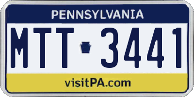 PA license plate MTT3441