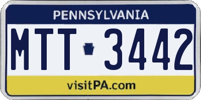 PA license plate MTT3442