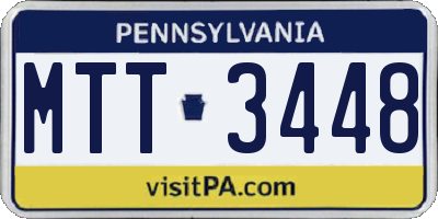 PA license plate MTT3448