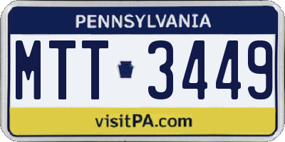 PA license plate MTT3449