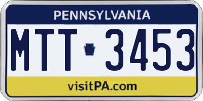 PA license plate MTT3453