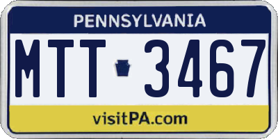 PA license plate MTT3467