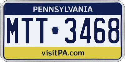 PA license plate MTT3468