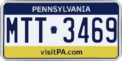 PA license plate MTT3469